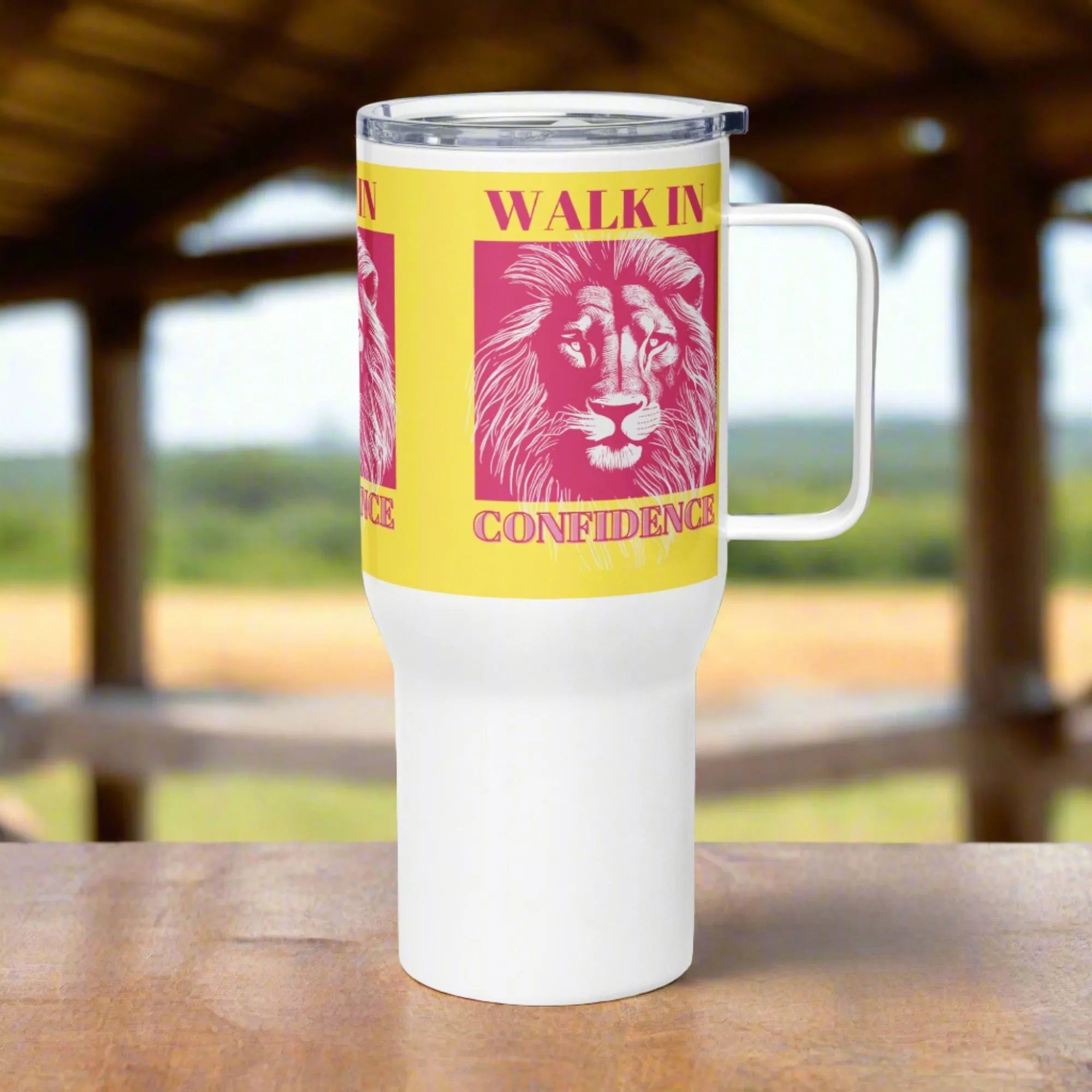 Lion Confidence, Travel mug with handle