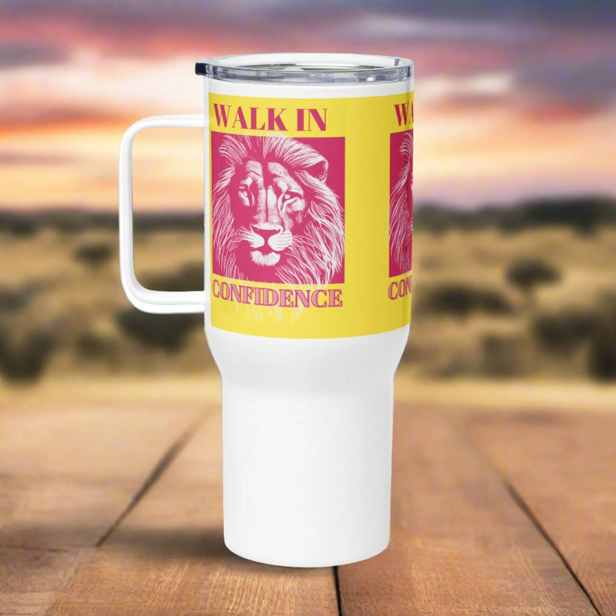Lion Confidence, Travel mug with handle