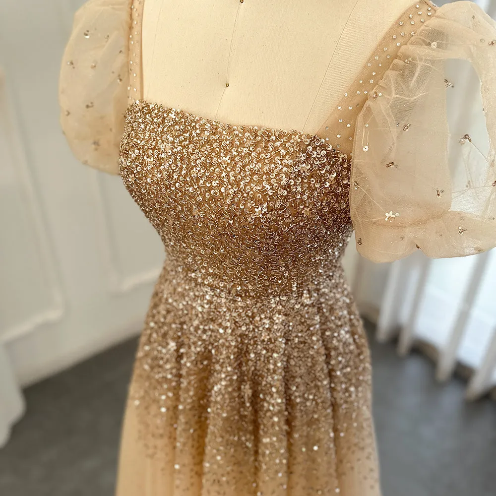 Luxury Rose Pink Beaded A-Line Evening Dress SS109