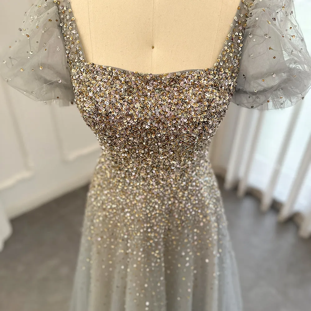 Luxury Rose Pink Beaded A-Line Evening Dress SS109