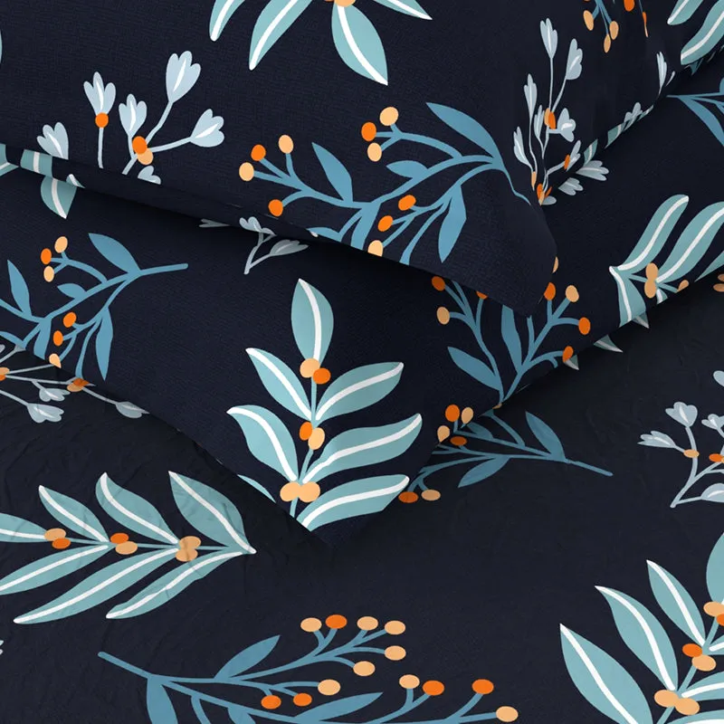 Midnight Gardenia Floral Bedsheet