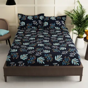 Midnight Gardenia Floral Bedsheet