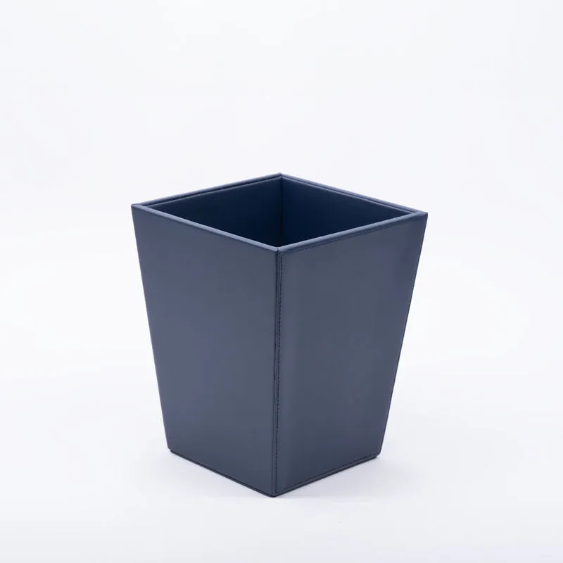 Mona Vegan Leather Dustbin - Navy Blue