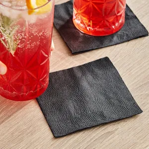 NAPKIN/ Beverage, 10" x 10", 1-Ply, Black, 4000/cs-Food Service