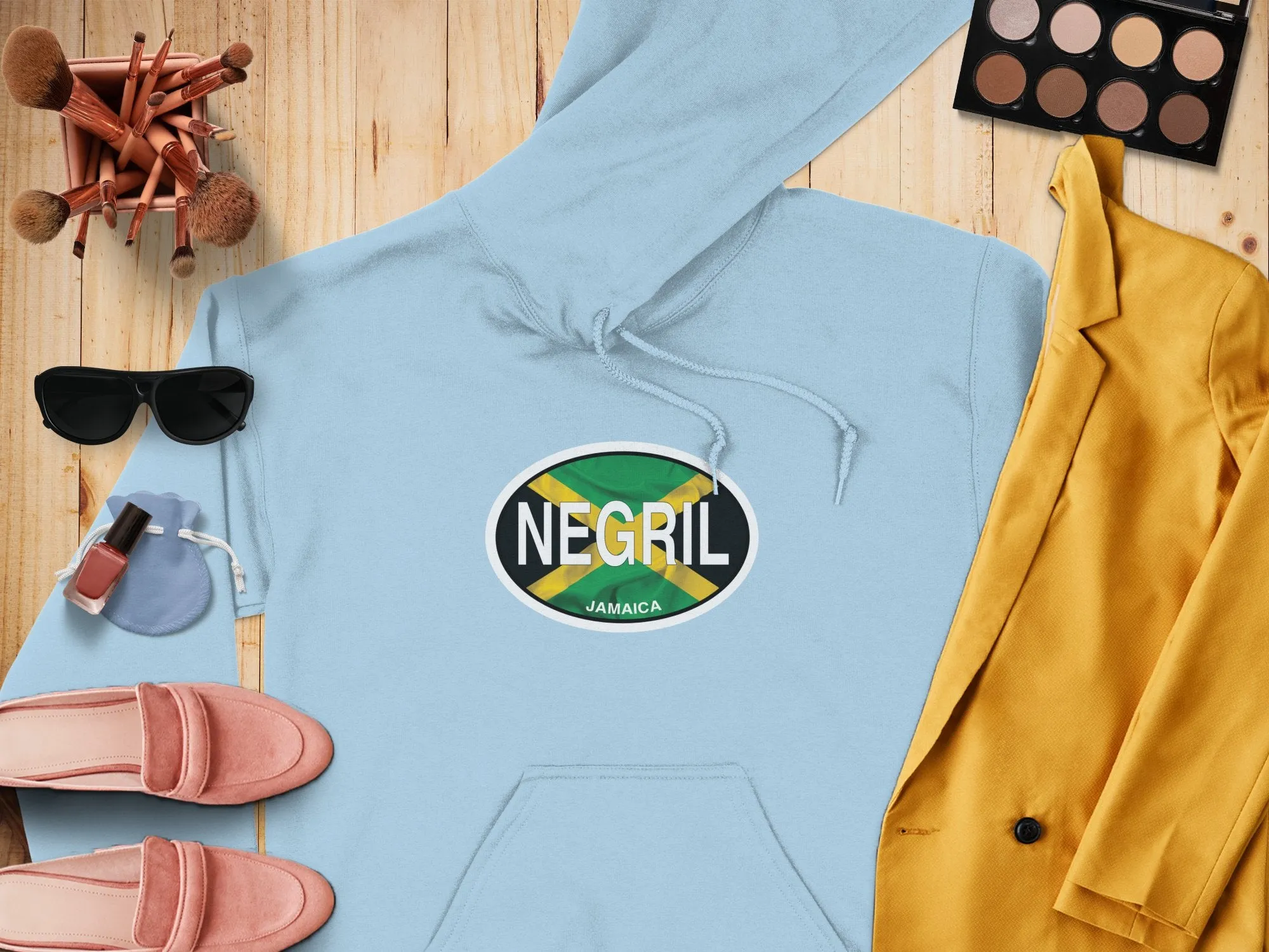 Negril Vacation Flag Hoodie for Jamaica's Beach and Sunset Lovers