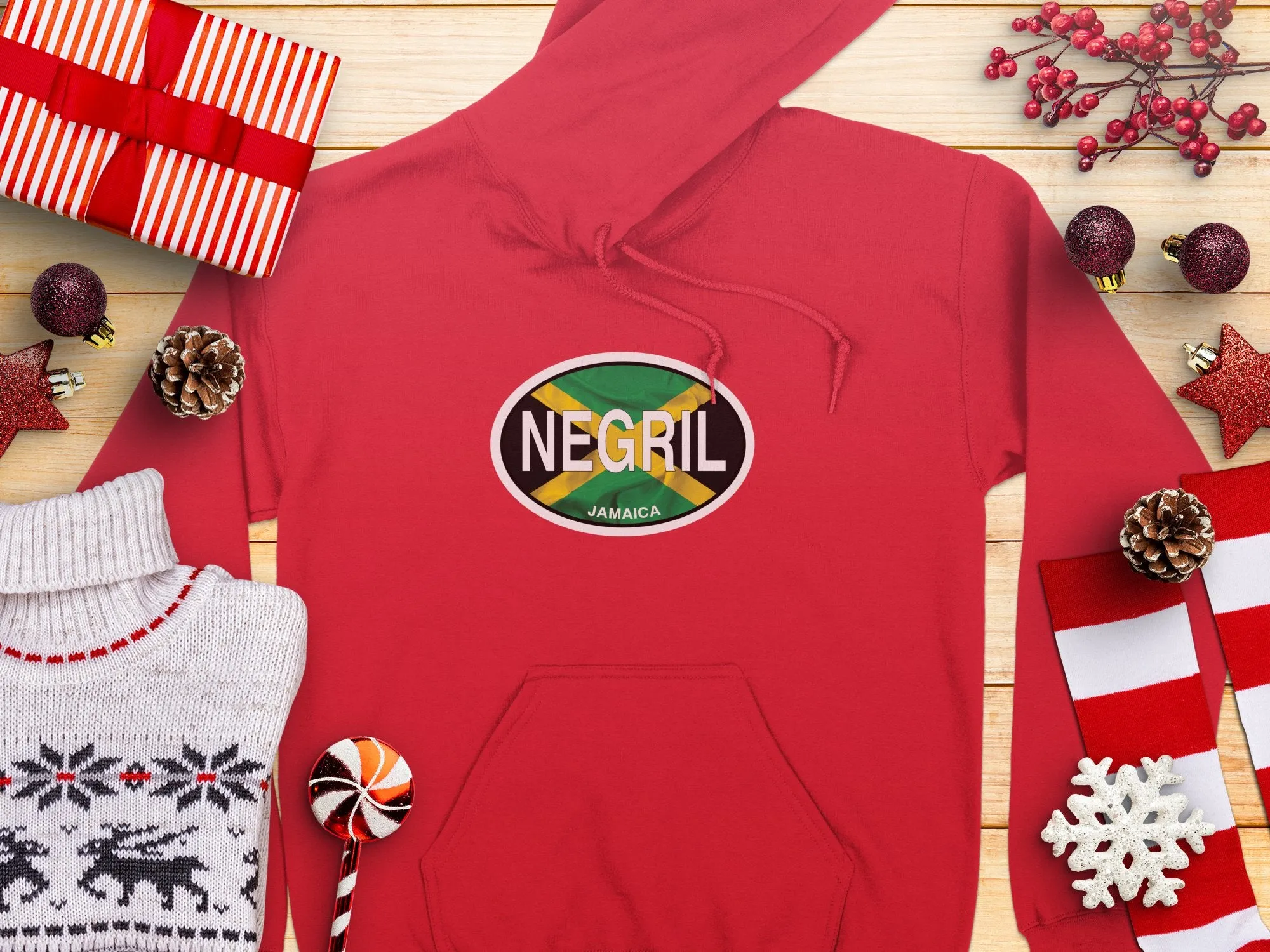 Negril Vacation Flag Hoodie for Jamaica's Beach and Sunset Lovers