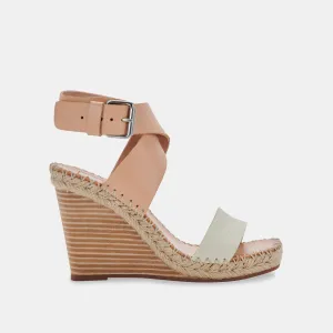 NEZZA WEDGES NATURAL MULTI LEATHER
