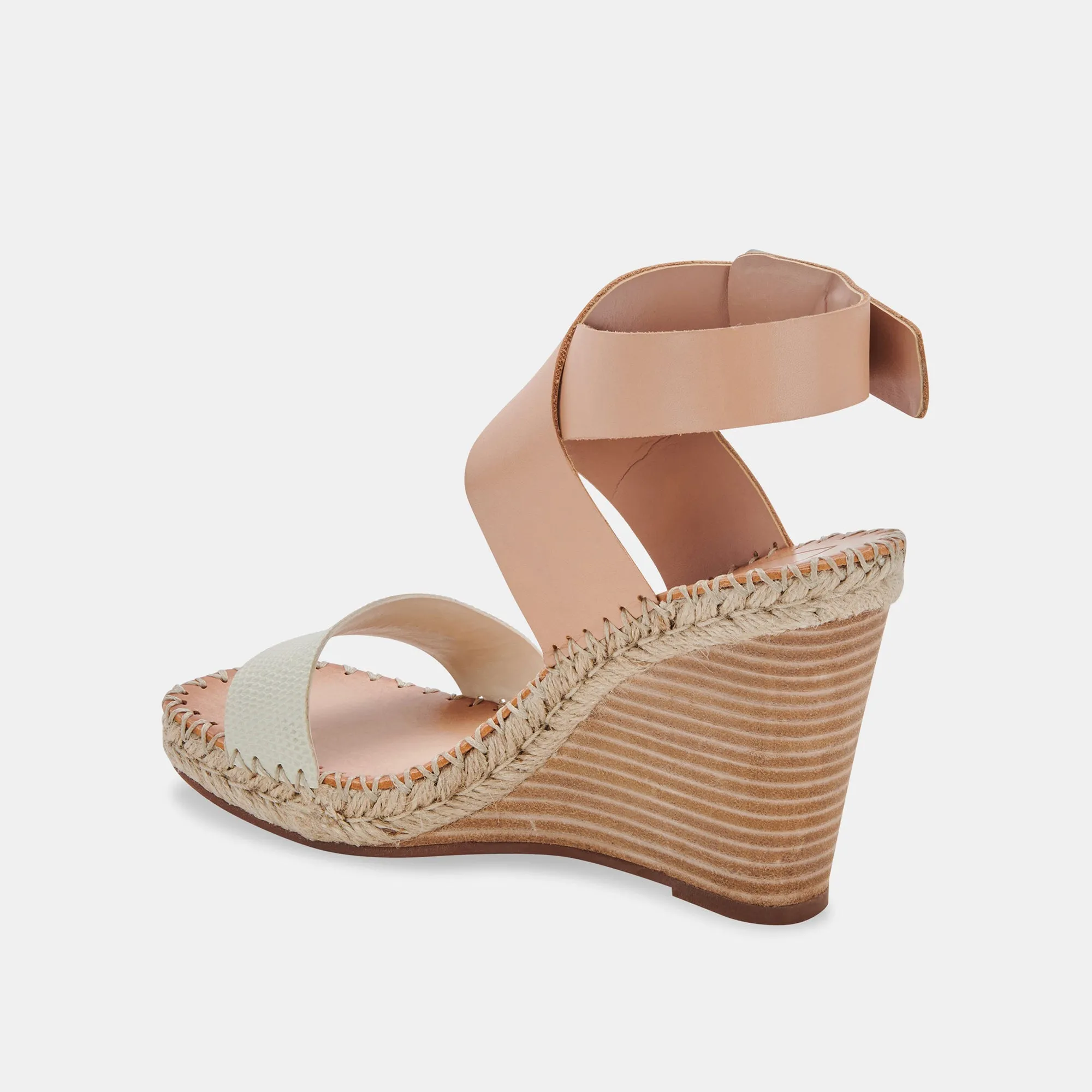 NEZZA WEDGES NATURAL MULTI LEATHER