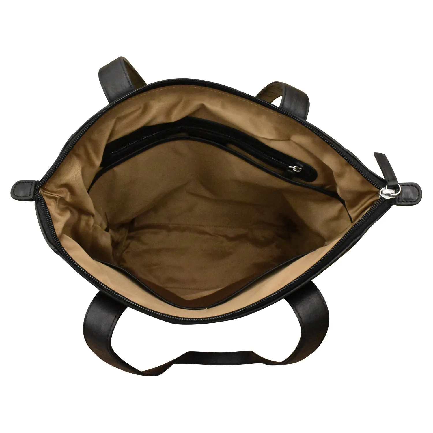 North South Tote with Metallic Zip