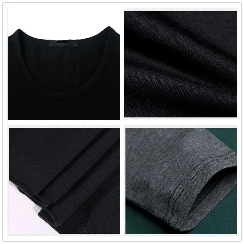 Nsqured Korean Vintage Style Patchwork Men's Long T-Shirt