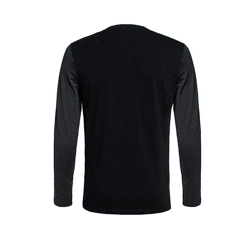 Nsqured Korean Vintage Style Patchwork Men's Long T-Shirt