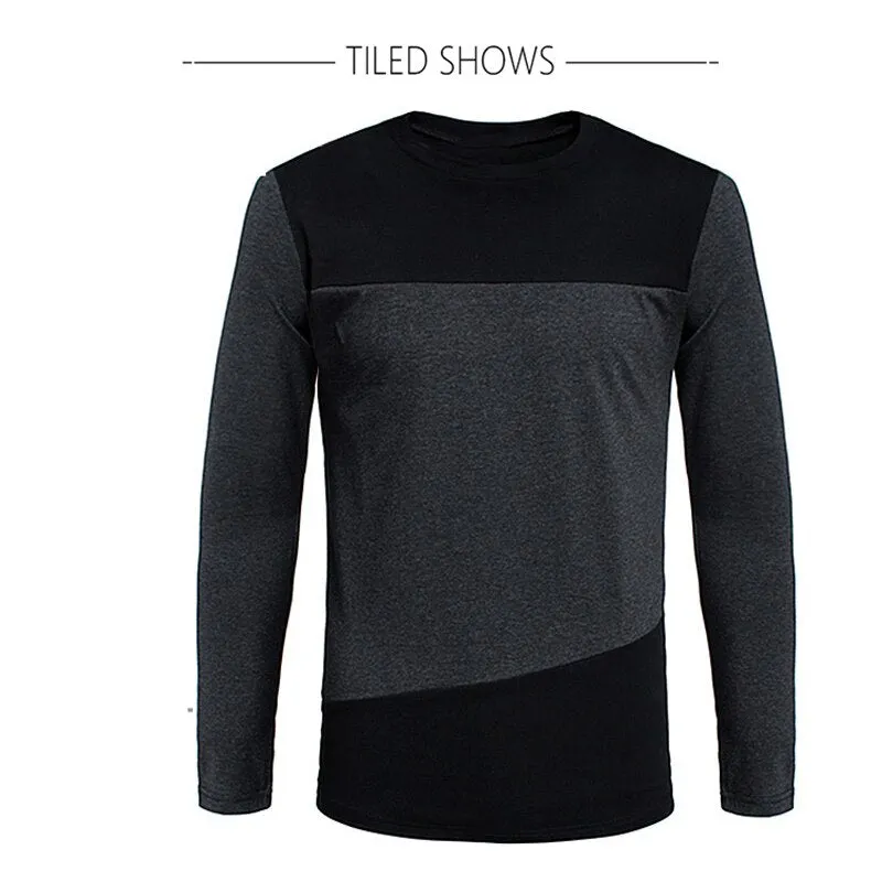 Nsqured Korean Vintage Style Patchwork Men's Long T-Shirt