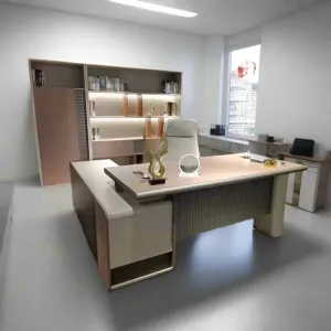 Quality Office Desk With Bookshelf