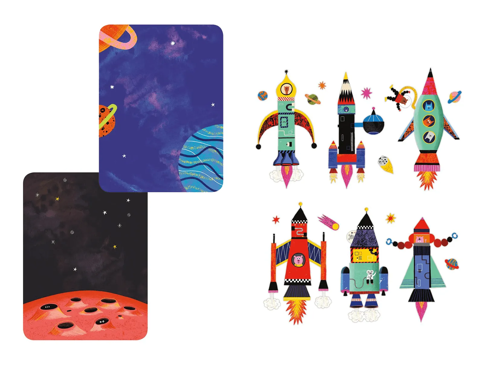 Rocket Ships Magnetic Build-It