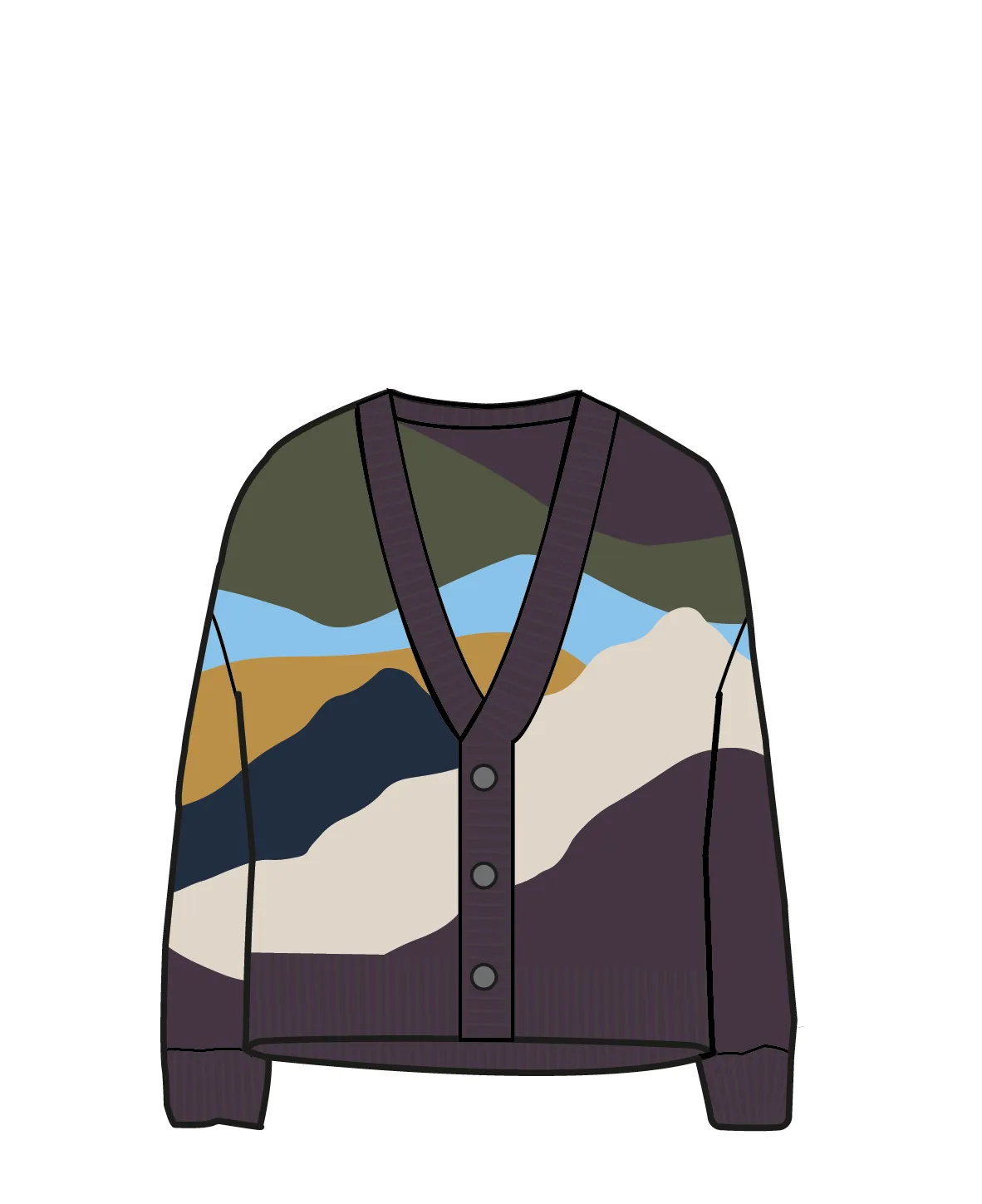 Scenic Recycled Knitted Cardigan - Scenic Deep Plum
