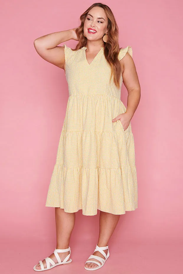 Selina Mustard Gingham Dress