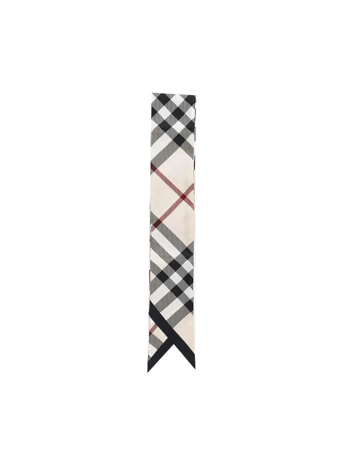 Silk Vintage Check Scarf in Black