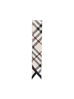 Silk Vintage Check Scarf in Black