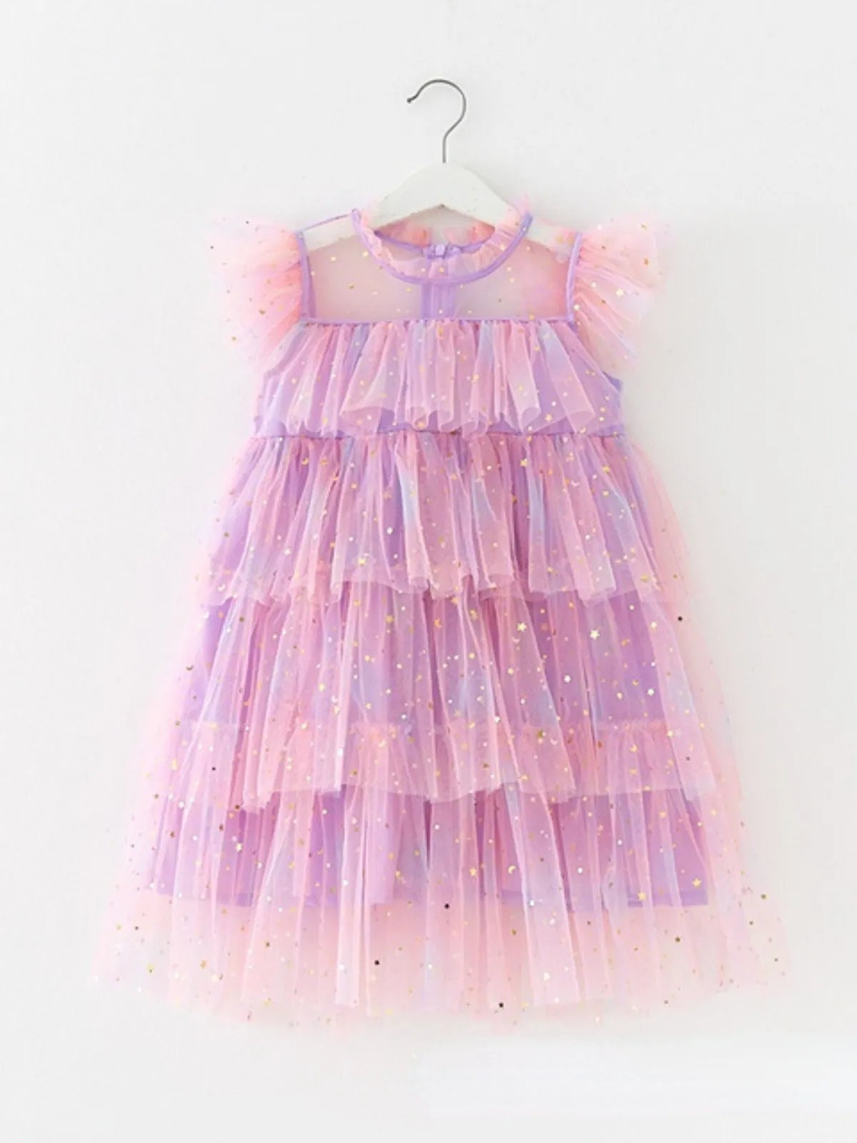 Sparkles Are Forever Pink Tiered Tulle Dress