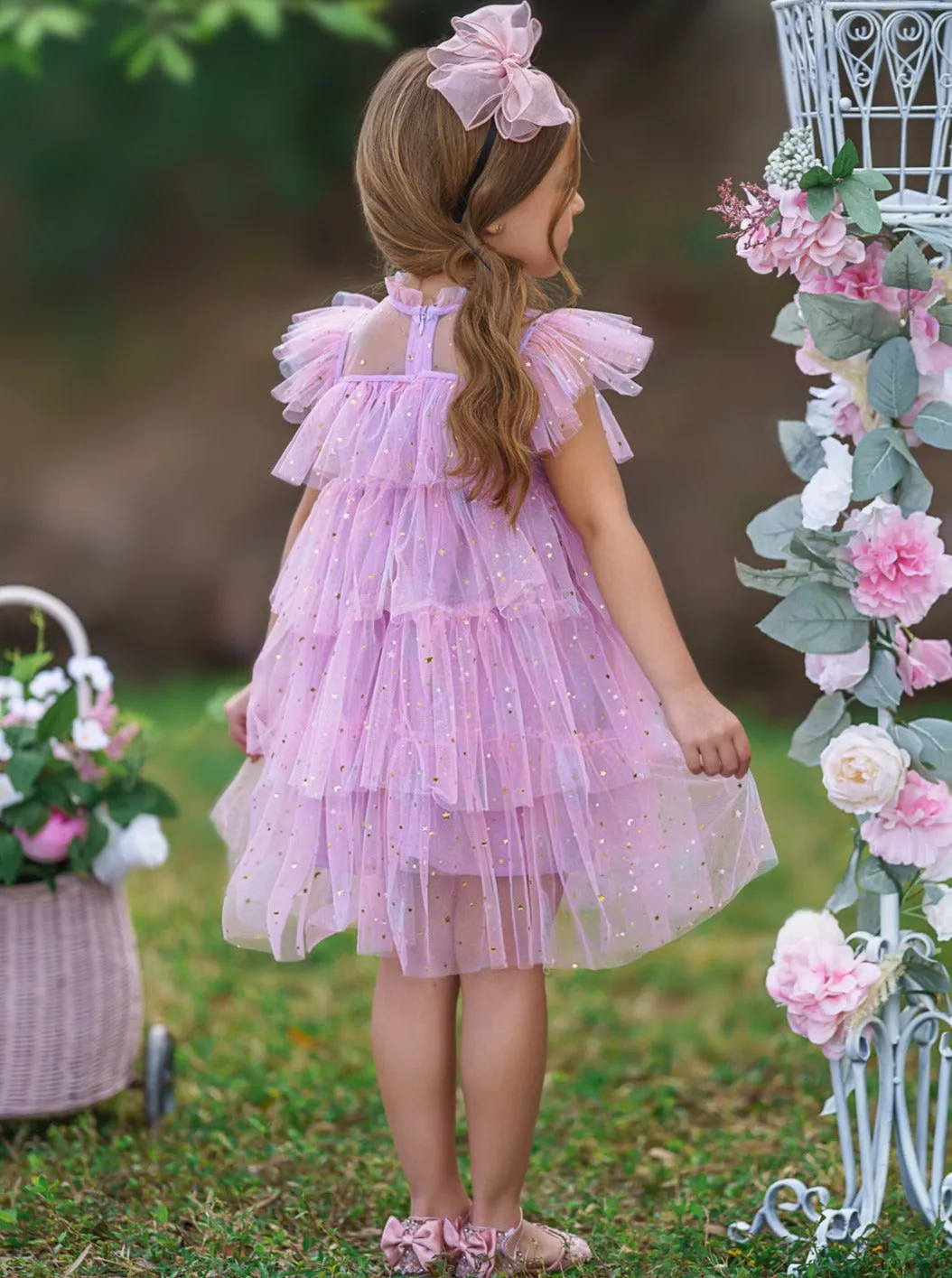 Sparkles Are Forever Pink Tiered Tulle Dress