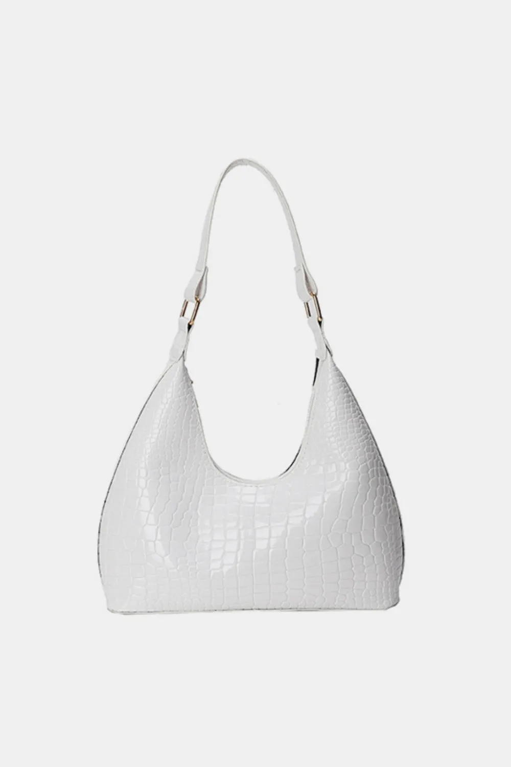 Stone-Textured PU Leather Shoulder Bag