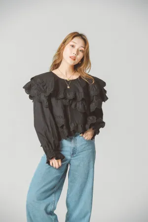 STRUCTURED RUFFLE BLOUSE
