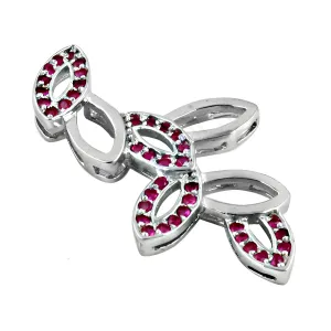 Stylish Pink Cubic Zirconia Silver Pendant - Trendy Jewelry
