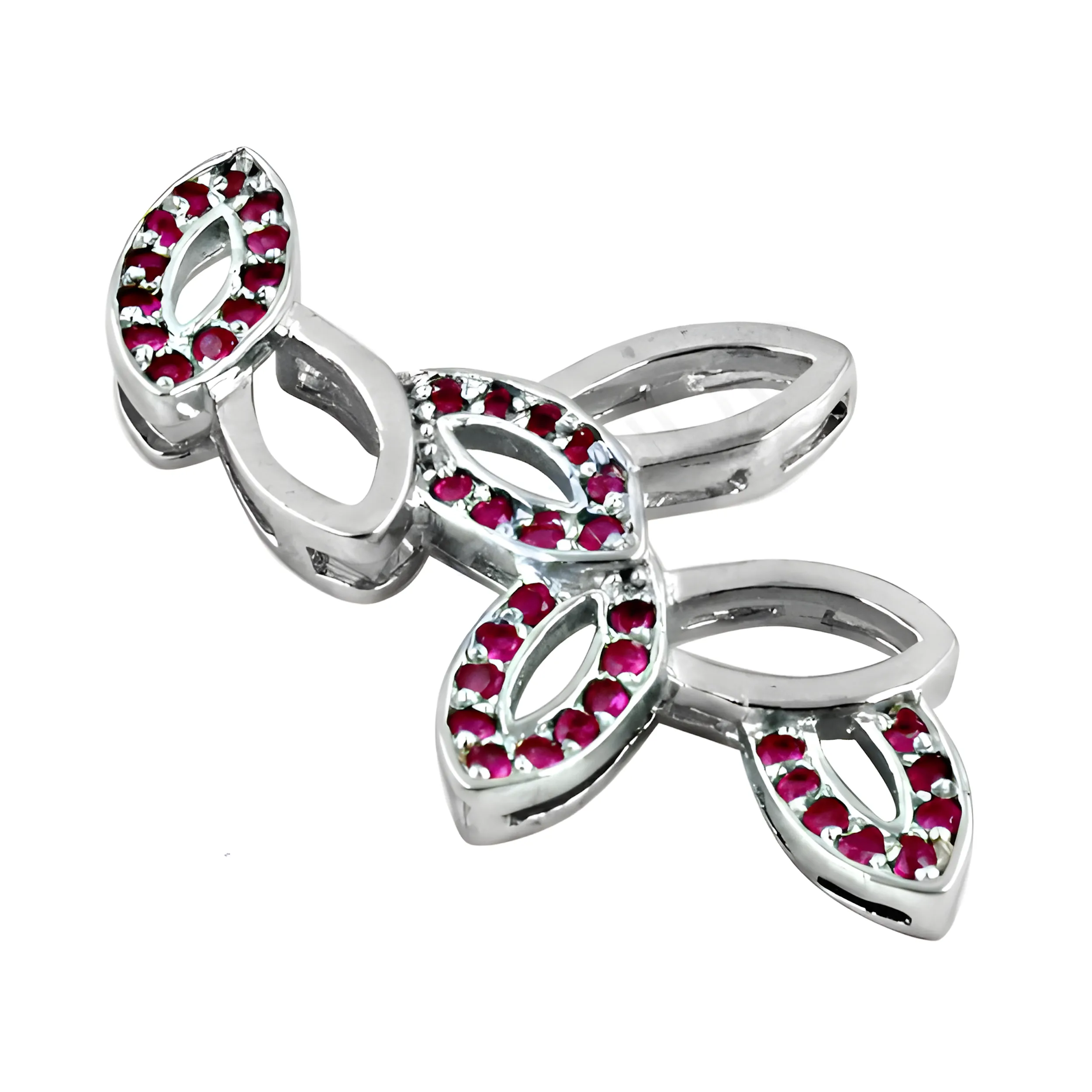 Stylish Pink Cubic Zirconia Silver Pendant - Trendy Jewelry