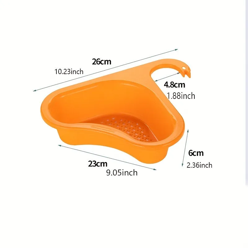 Swanshaped overthefaucet drain rack for kitchen organization