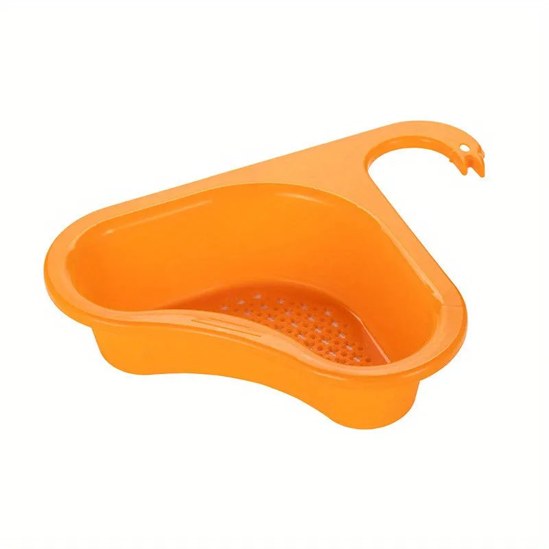 Swanshaped overthefaucet drain rack for kitchen organization