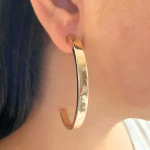 TFC Sleek Half Gold Plated Hoop Earrings