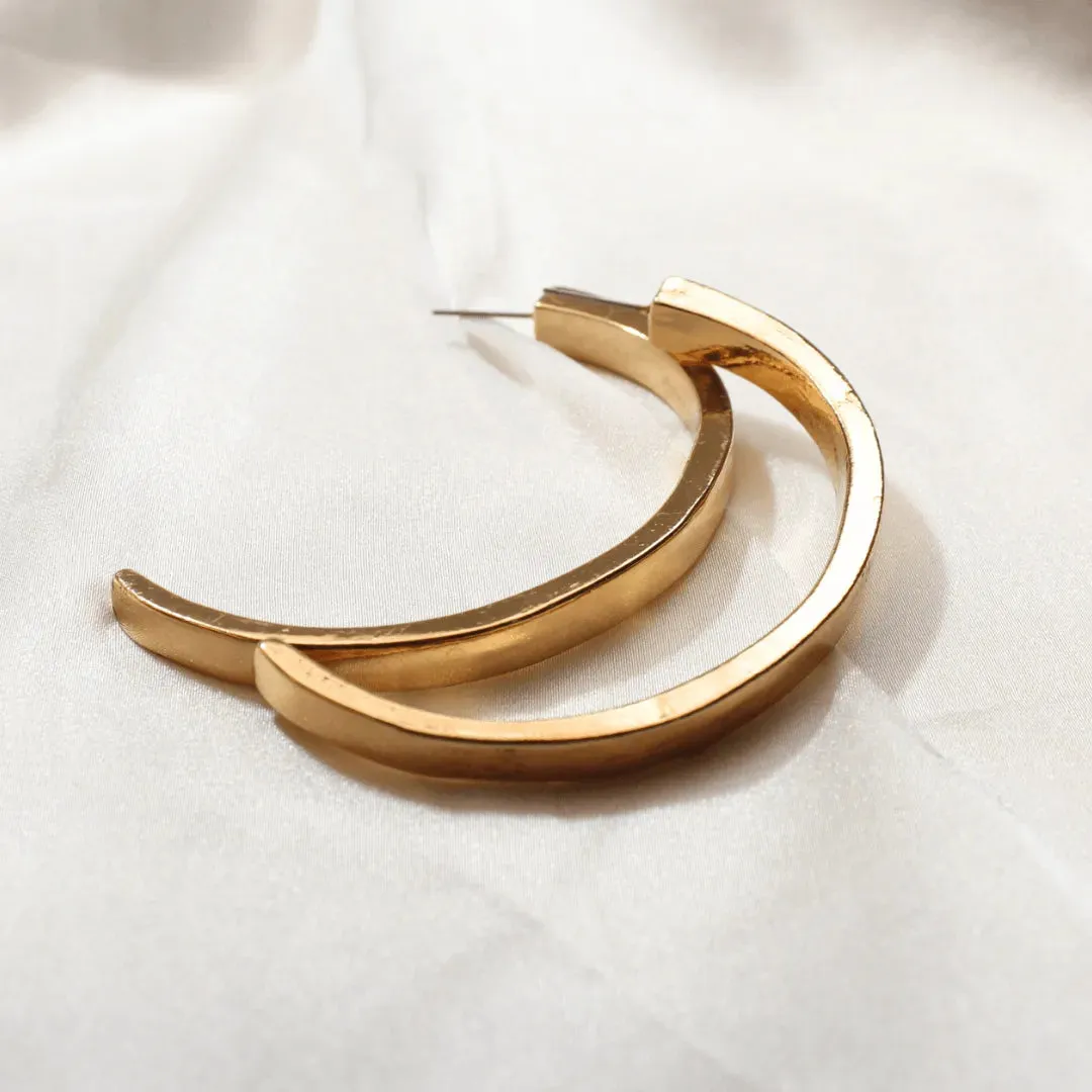 TFC Sleek Half Gold Plated Hoop Earrings