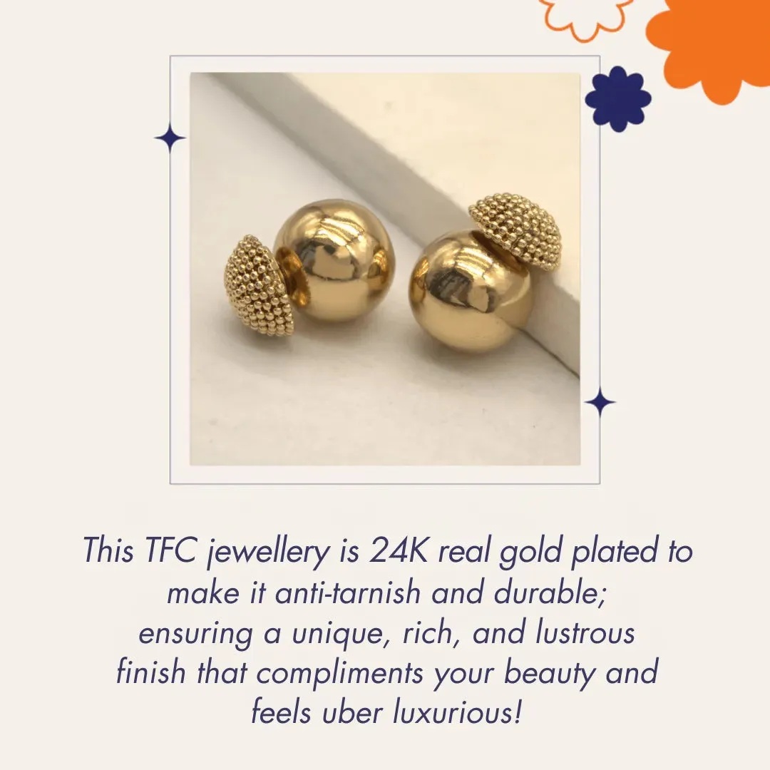 TFC Sleek Half Gold Plated Hoop Earrings