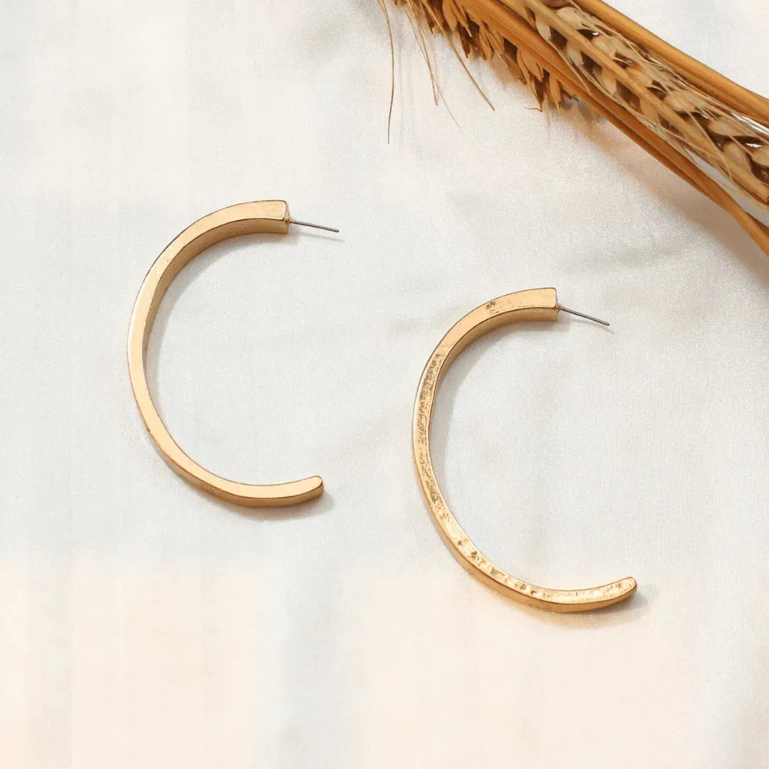 TFC Sleek Half Gold Plated Hoop Earrings