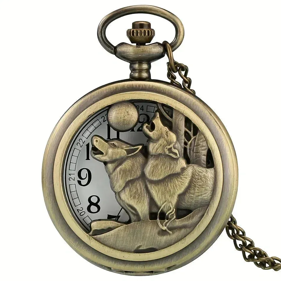 Timeless Vintage Wolf Pocket Watch