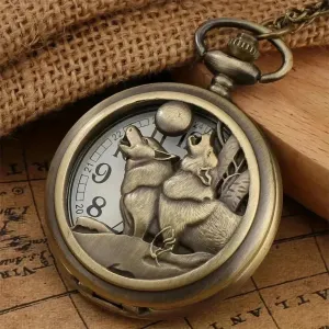 Timeless Vintage Wolf Pocket Watch