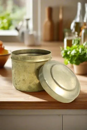 Vintage Brass Barni/ Grocery Container: A Timeless Storage Treasure