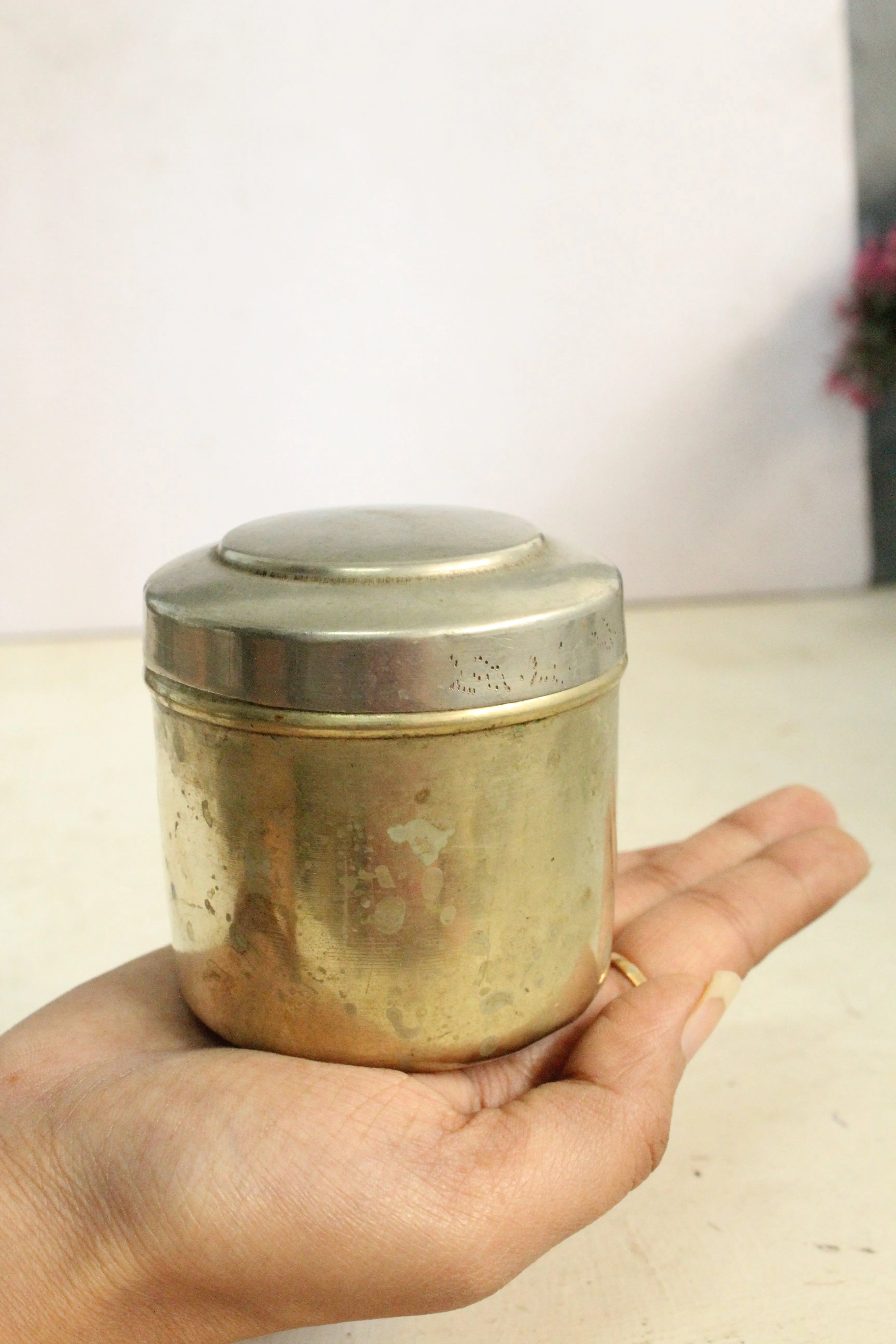 Vintage Brass Barni/ Grocery Container: A Timeless Storage Treasure