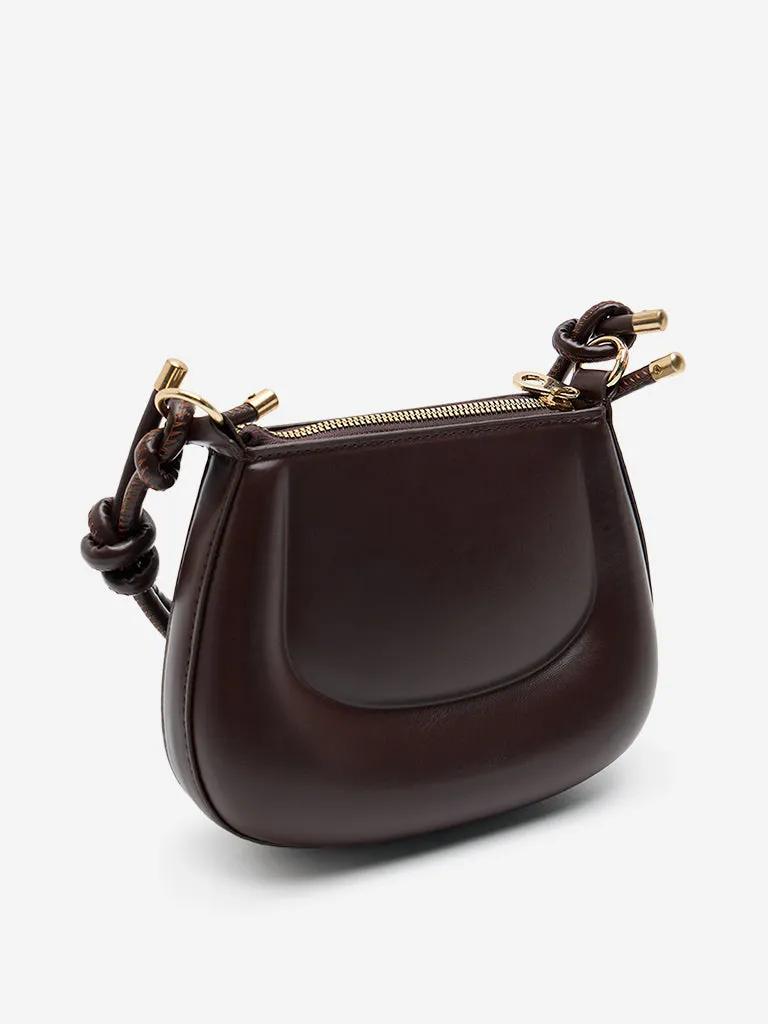 Westside Brown Knot-Detailed Shoulder Bag