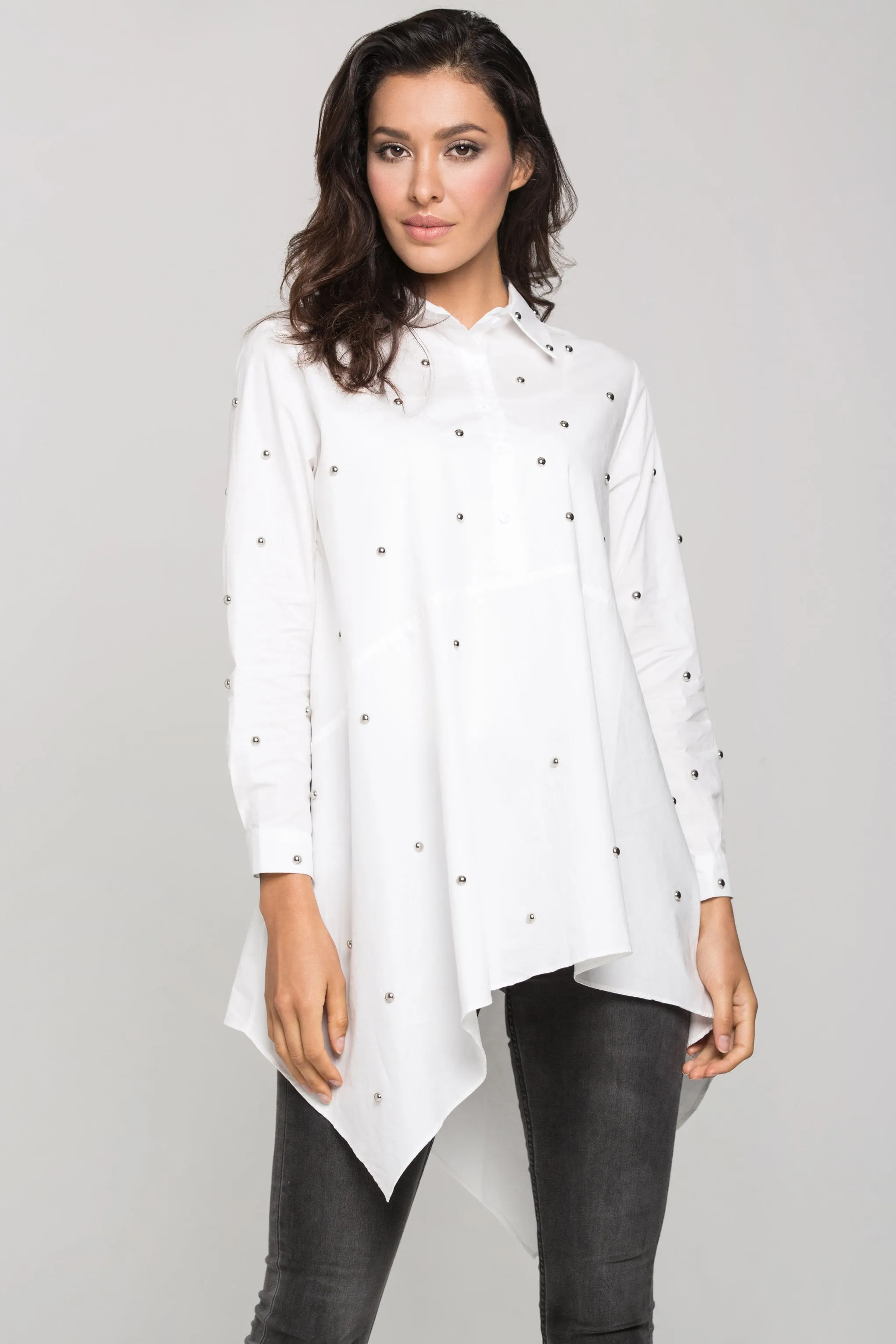 White Embellished Tent Top