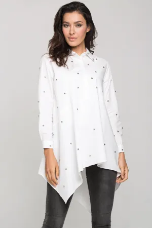 White Embellished Tent Top