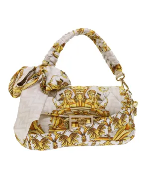 White Polyester Shoulder Bag with 2-way Style