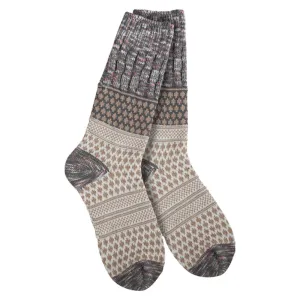 WORLDS SOFTEST GALLERY CREW SOCKS SMOKEY MULTI - WOMENS