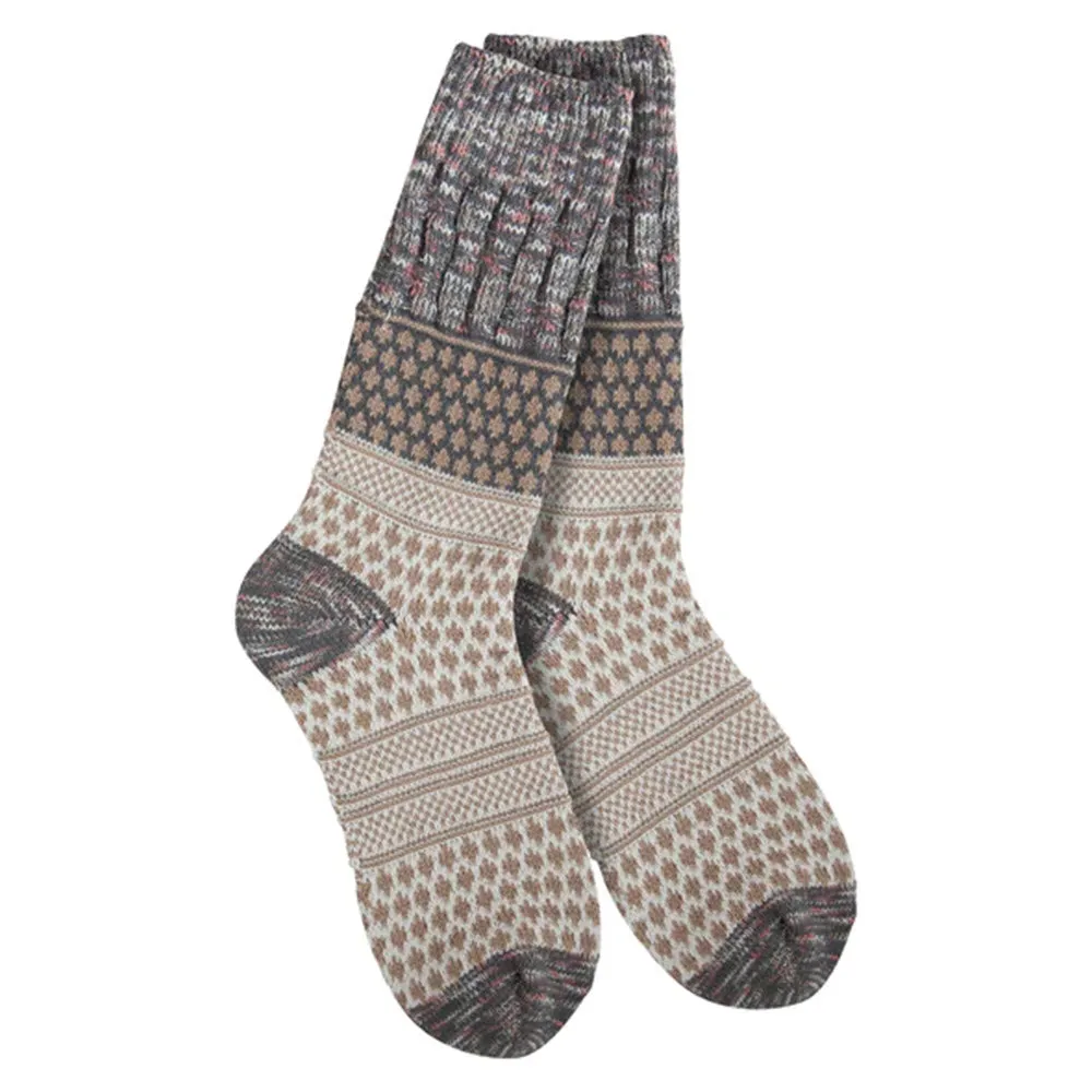 WORLDS SOFTEST GALLERY CREW SOCKS SMOKEY MULTI - WOMENS